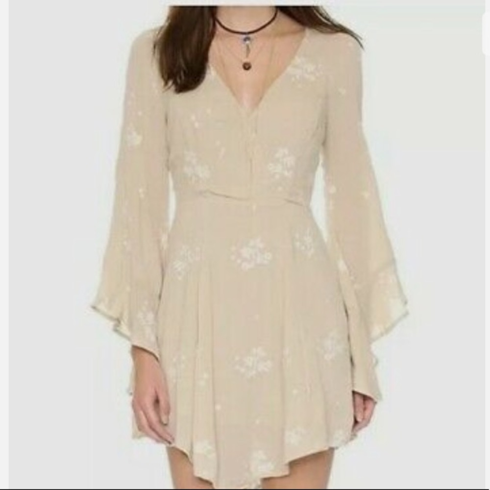Free People Jasmine Dress Floral Embroidered Summer Festival Dress Womens Size 8